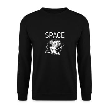 Space Astronaut Spaceship Aliens - Unisex Sweatshirt - black - Front - Alina (178cm) & Michal (187cm)