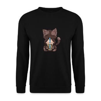 Bubble Tea Boba BubbleTea Kawaii Japan Tea Kpop - Unisex Sweatshirt - black - Front - Alina (178cm) & Michal (187cm)