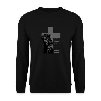 Jesus - Believe: Strong faith design - Unisex Sweatshirt - black - Front - Alina (178cm) & Michal (187cm)