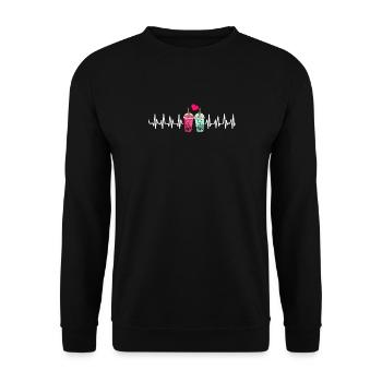 Bubble Tea Boba BubbleTea Kawaii Japan Tea Kpop - Unisex Pullover - Schwarz - Vorne - Alina (178cm) & Michal (187cm)