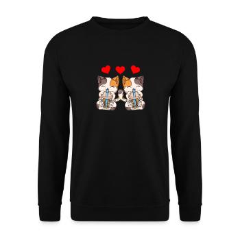 Bubble Tea Boba BubbleTea Kawaii Japan Tea Kpop - Unisex Sweatshirt - black - Front - Alina (178cm) & Michal (187cm)