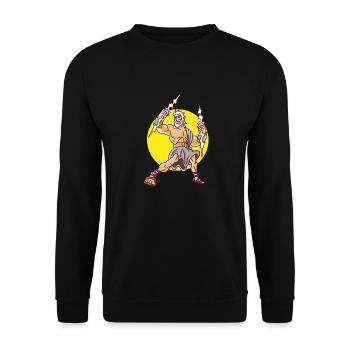 Ancient God Greek Zeus Mythology - Unisex Sweatshirt - black - Front - Alina (178cm) & Michal (187cm)