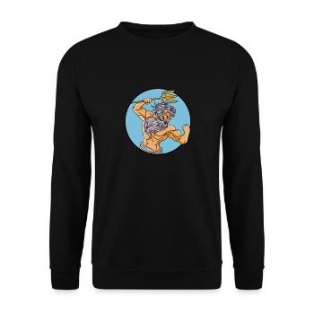 Ancient God Greek Zeus Mythology - Unisex Sweatshirt - black - Front - Alina (178cm) & Michal (187cm)
