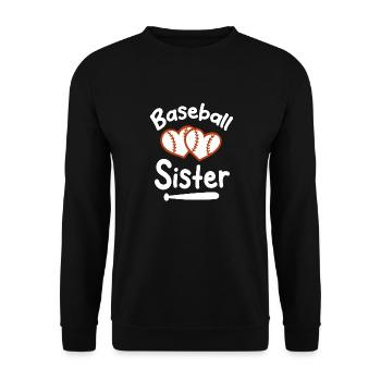 Baseball Sport Baseballspieler Pitcher Catcher USA - Unisex Pullover - Schwarz - Vorne - Alina (178cm) & Michal (187cm)