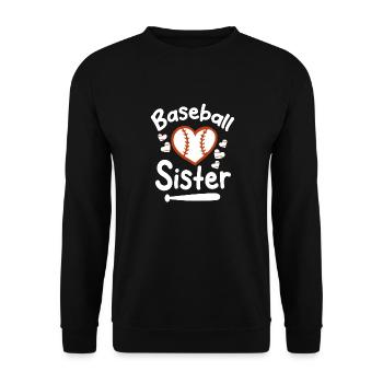 Baseball Sport Baseballspieler Pitcher Catcher USA - Unisex Pullover - Schwarz - Vorne - Alina (178cm) & Michal (187cm)