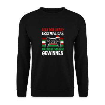 Weihnachtsmann Gaming Weihnachtsfest Weihnachten - Unisex Pullover - Schwarz - Vorne - Alina (178cm) & Michal (187cm)