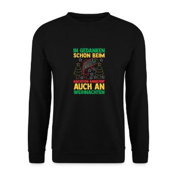 Santa Claus Fishing Christmas Party Christmas - Unisex Sweatshirt - black - Front - Alina (178cm) & Michal (187cm)