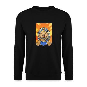Tutanchamun Faultier Ägyptische Mythologie - Unisex Pullover - Schwarz - Vorne - Alina (178cm) & Michal (187cm)