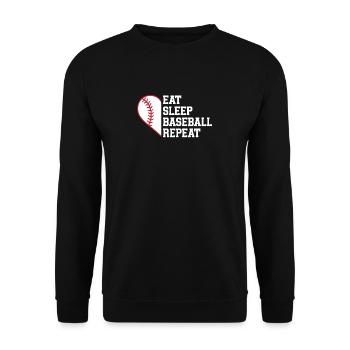 Baseball Sport Baseballspieler Pitcher Catcher USA - Unisex Pullover - Schwarz - Vorne - Alina (178cm) & Michal (187cm)