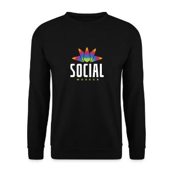 Social Worker Rainbow Lotus Flower - Unisex Sweatshirt - black - Front - Alina (178cm) & Michal (187cm)