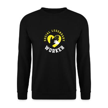 Legendary Social Worker Heart - Unisex Sweatshirt - black - Front - Alina (178cm) & Michal (187cm)