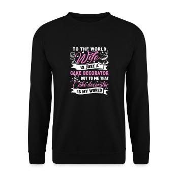 Cake Decorator Cake Decorator Is My World - Unisex Sweatshirt - black - Front - Alina (178cm) & Michal (187cm)
