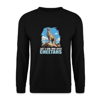 Cheetah Geparde Gepard - Unisex Sweatshirt - black - Front - Alina (178cm) & Michal (187cm)