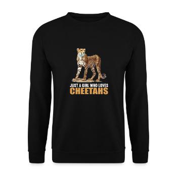 Cheetah Geparde Gepard - Unisex Sweatshirt - black - Front - Alina (178cm) & Michal (187cm)