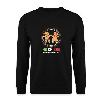 Christmas Gender Reveal Newborn Baby Sayings - Unisex Sweatshirt - black - Front - Alina (178cm) & Michal (187cm)