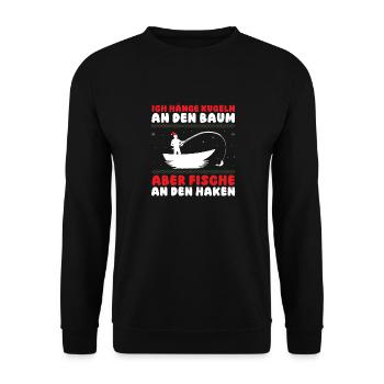 Weihnachtsmann Angeln Weihnachtsfest Weihnachten - Unisex Pullover - Schwarz - Vorne - Alina (178cm) & Michal (187cm)