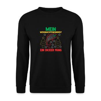 Weihnachtsmann Angeln Weihnachtsfest Weihnachten - Unisex Pullover - Schwarz - Vorne - Alina (178cm) & Michal (187cm)