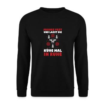 Santa Claus Tractor Christmas Party Farmer Construction - Unisex Sweatshirt - black - Front - Alina (178cm) & Michal (187cm)