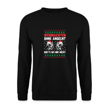 Weihnachtsmann Angeln Weihnachtsfest Weihnachten - Unisex Pullover - Schwarz - Vorne - Alina (178cm) & Michal (187cm)