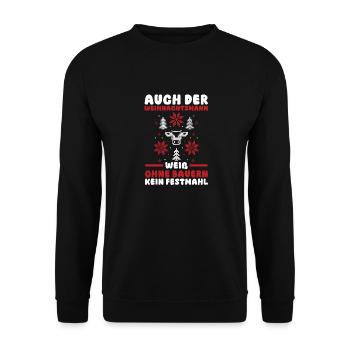 Santa Claus Tractor Christmas Party Farmer Construction - Unisex Sweatshirt - black - Front - Alina (178cm) & Michal (187cm)