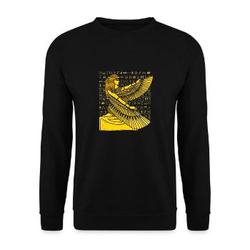 Hieroglyphs Isis Egyptian Mythology - Unisex Sweatshirt - black - Front - Alina (178cm) & Michal (187cm)