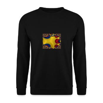 Rumänien Flagge Bukarest - Unisex Pullover - Schwarz - Vorne - Alina (178cm) & Michal (187cm)
