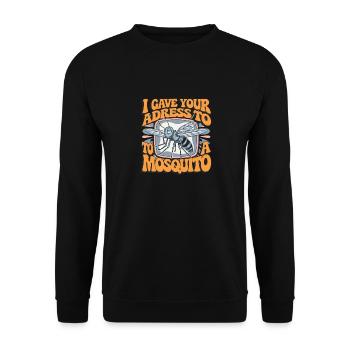 Funny Mosquito Stechmücken für Leute mit Humor - Unisex Pullover - Schwarz - Vorne - Alina (178cm) & Michal (187cm)