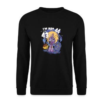44th Birthday Zombie Party - 43 + Finger - Unisex Sweatshirt - black - Front - Alina (178cm) & Michal (187cm)
