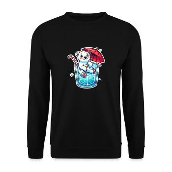 ours polaire glacon - Sweat-shirt Unisexe - noir - Devant - Alina (178cm) & Michal (187cm)