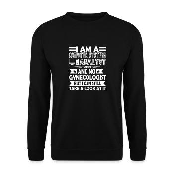 I Am A Computer Systems Analyst - Unisex Sweatshirt - black - Front - Alina (178cm) & Michal (187cm)