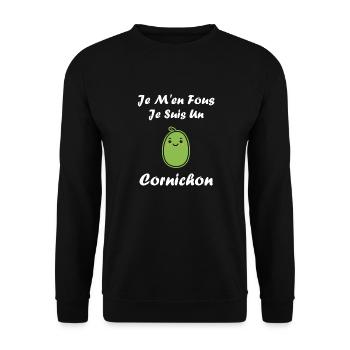 cornichon - Sweat-shirt Unisexe - noir - Devant - Alina (178cm) & Michal (187cm)