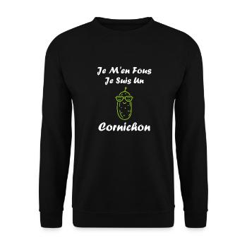 cornichon - Sweat-shirt Unisexe - noir - Devant - Alina (178cm) & Michal (187cm)