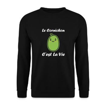 cornichon - Sweat-shirt Unisexe - noir - Devant - Alina (178cm) & Michal (187cm)