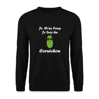 cornichon - Sweat-shirt Unisexe - noir - Devant - Alina (178cm) & Michal (187cm)