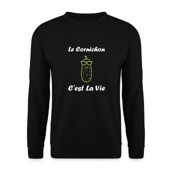 Humour cornichon - Sweat-shirt Unisexe - noir - Devant - Alina (178cm) & Michal (187cm)