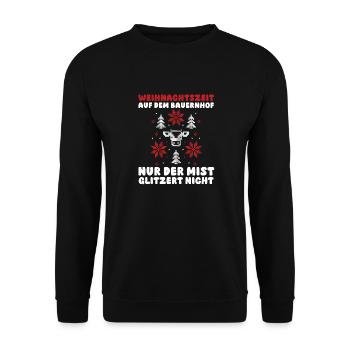 Père Noël tracteur fête de Noël agriculteur Landwi - Sweat-shirt Unisexe - noir - Devant - Alina (178cm) & Michal (187cm)