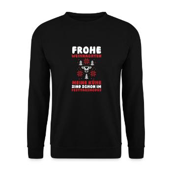 Santa Claus Tractor Christmas Party Farmer Landwi - Unisex Sweatshirt - black - Front - Alina (178cm) & Michal (187cm)