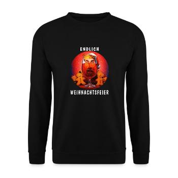 ENDLICH WEIHNACHTSFEIER - Unisex Pullover - Schwarz - Vorne - Alina (178cm) & Michal (187cm)