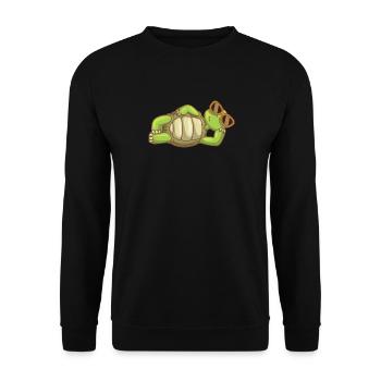 Sea Turtle Ocean Beach Bathing Turtle - Unisex Sweatshirt - black - Front - Alina (178cm) & Michal (187cm)