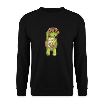 Tortue de mer Tortue d’écoute de plage d’océan - Sweat-shirt Unisexe - noir - Devant - Alina (178cm) & Michal (187cm)