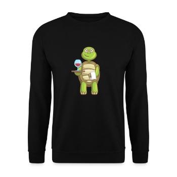 Sea Turtle Ocean Beach Serving Turtle - Unisex Sweatshirt - black - Front - Alina (178cm) & Michal (187cm)