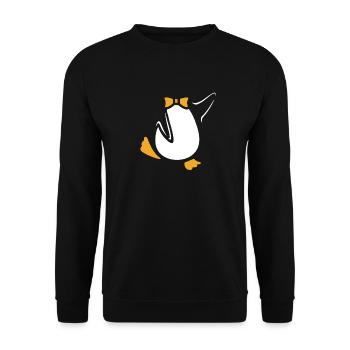 Halloween Pinguin Kostüm Pinguin - Unisex Pullover - Schwarz - Vorne - Alina (178cm) & Michal (187cm)