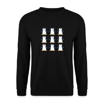 Neun Pinguine Arktischer Seevogel Pinguin - Unisex Pullover - Schwarz - Vorne - Alina (178cm) & Michal (187cm)