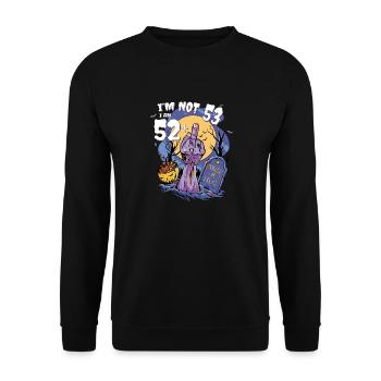 Zombie Thema 53. Geburtstag - 52 + Finger für - Unisex Pullover - Schwarz - Vorne - Alina (178cm) & Michal (187cm)
