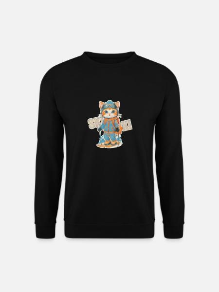 Adorable Skiing Kitty Adventure - Unisex Sweatshirt - black