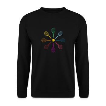 Drôle de joueur de tennis Raquette Tennis - Sweat-shirt Unisexe - noir - Devant - Alina (178cm) & Michal (187cm)