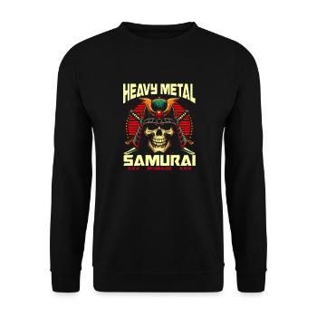 Heavy Metal Samurai Fierce Warrior of Steel - Unisex Sweatshirt - black - Front - Alina (178cm) & Michal (187cm)