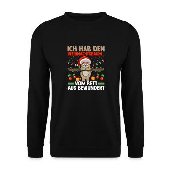 Santa Claus Christmas Party Sloth - Unisex Sweatshirt - black - Front - Alina (178cm) & Michal (187cm)