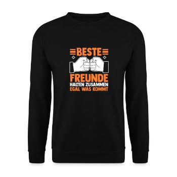 Beste Freunde - Unisex Pullover - Schwarz - Vorne - Alina (178cm) & Michal (187cm)