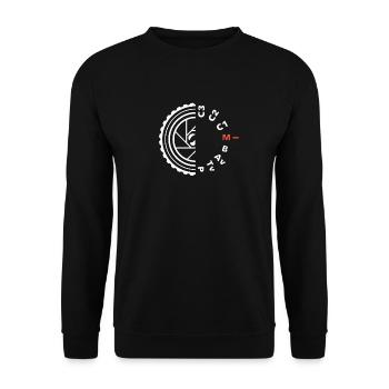 Kameraeinstellung Bildfotografie - Unisex Pullover - Schwarz - Vorne - Alina (178cm) & Michal (187cm)